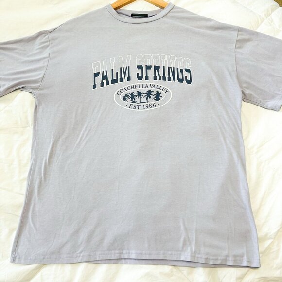 SHEIN Palm Springs Graphic Tee Purple Short Sleeve Coachella Valley Size Small - Picture 2 of 6